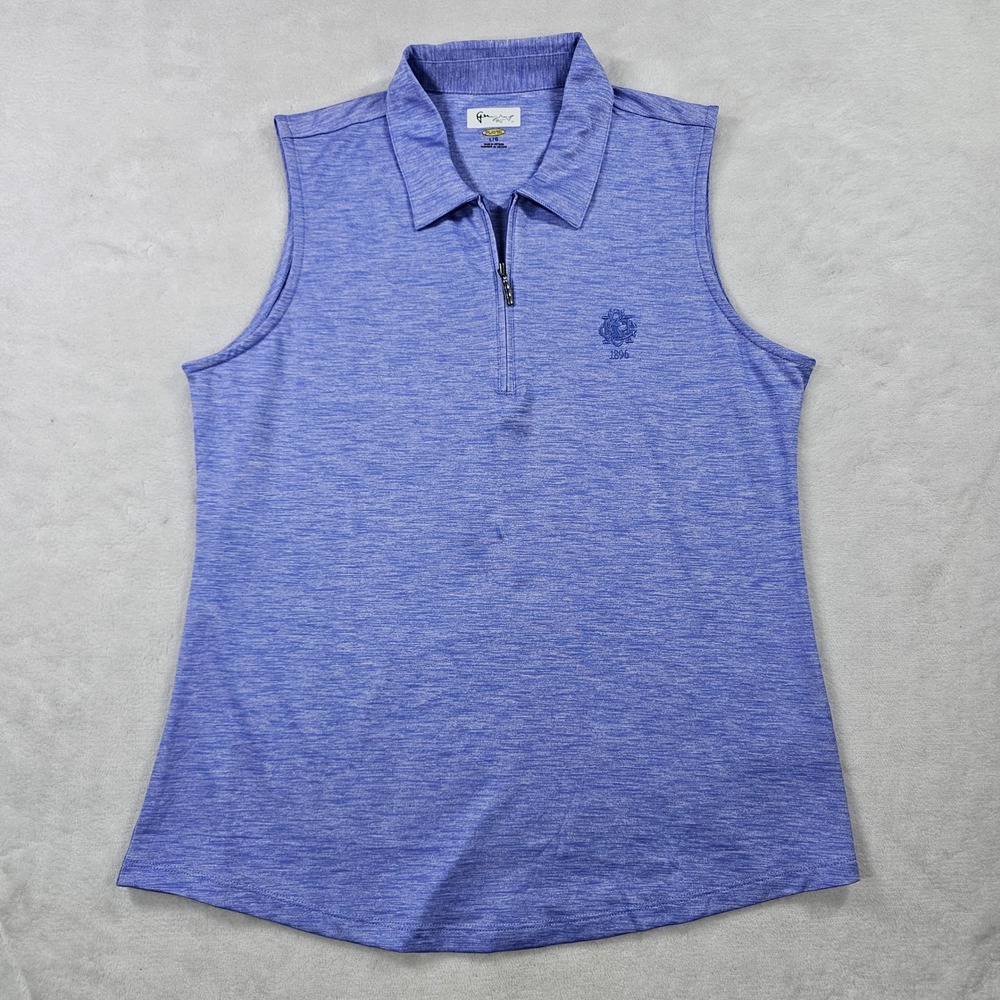 Pinehurst Country Club Golf Polo Womens Large Blue Excellent Sleeveless Play Dry